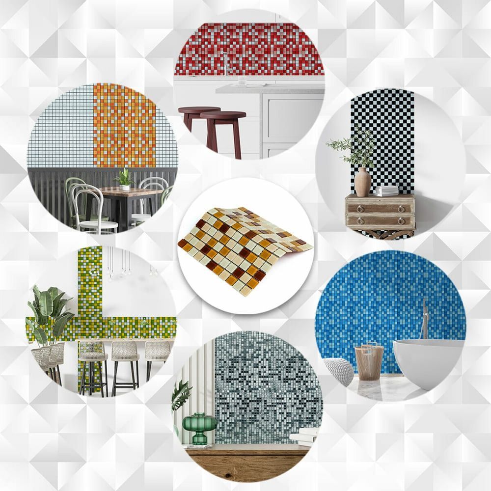Стеклянная мозаика Sticker Wall 298х298х4.5мм коричневая на стену SW-00002363