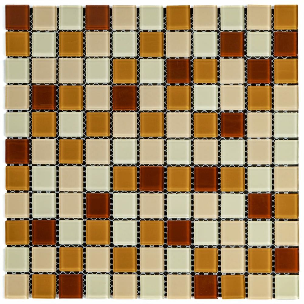 Стеклянная мозаика Sticker Wall 298х298х4.5мм коричневая на стену SW-00002363