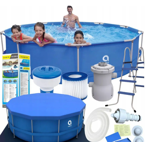 Каркасный бассейн Avenli 450х90 см синий для дачи B0033