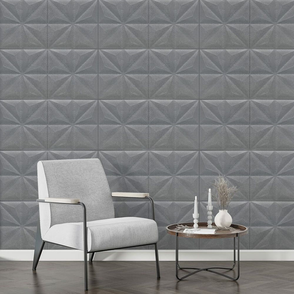 Самоклеящаяся 3D панель Sticker Wall Серебряный бриллиант 695х695х4мм на стену SW-00003304