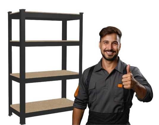 Купити Стелаж металевий 150x70x30см 4 полиці чорний (GWI0582) в