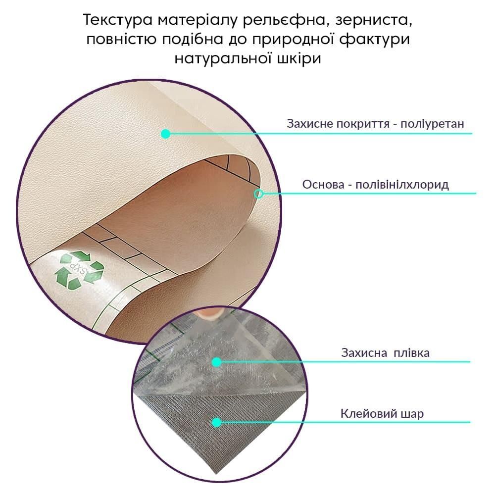 Самоклеющаяся экокожа в рулоне 1.37*1m*0.5mm BEIGE (D) SW-00001346 SW-00001346