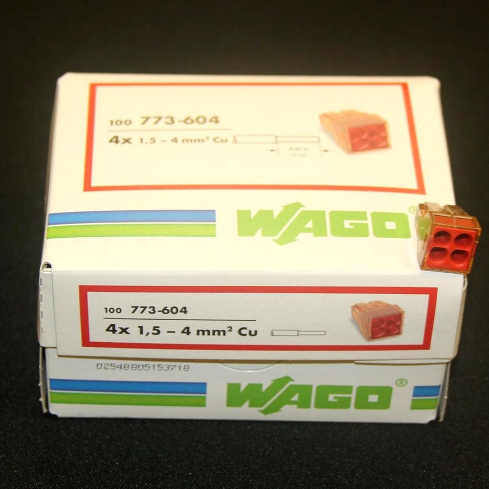 Клемма WAGO 773-604 100шт. для больших сечений. Провода 1,5-4 мм2. 773-604
