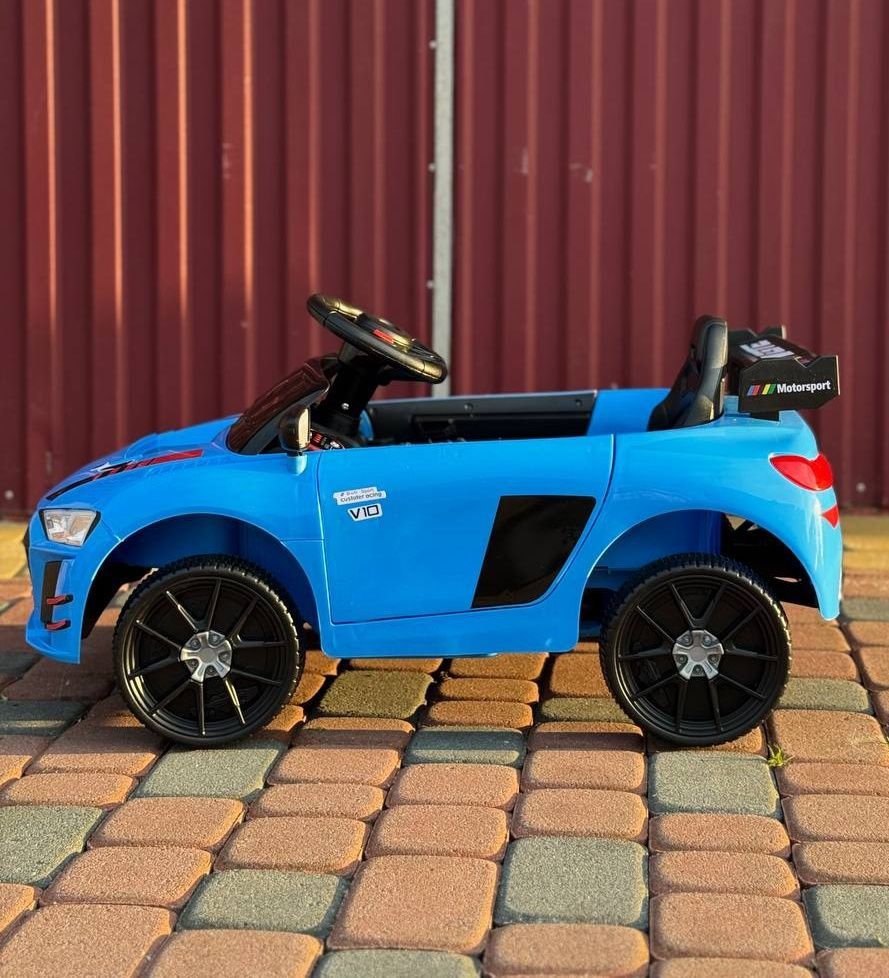 Дитячий електромобіль Cabrio 6V 5A (спойлер пульт LED-фари звук відкривні двері педаль газу) Синій (G538) G538
