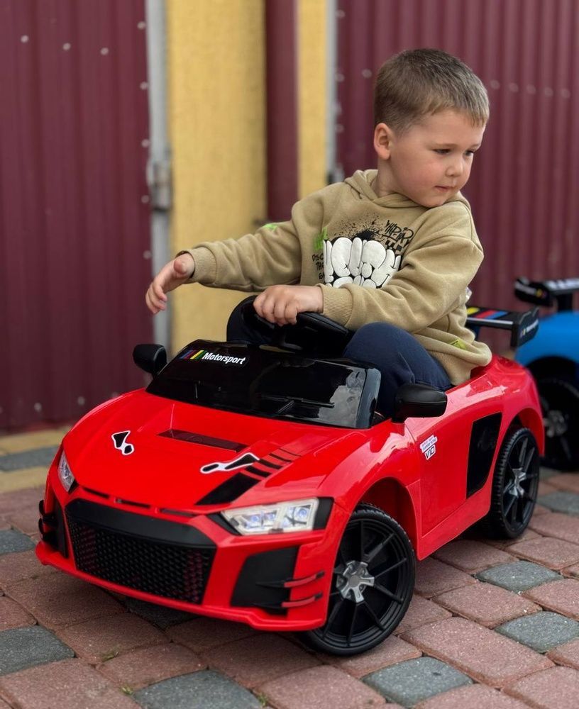 Дитячий електромобіль Cabrio 6V 5A (спойлер пульт LED-фари звук відкривні двері педаль газу) Червоний (G538/1) G538/1