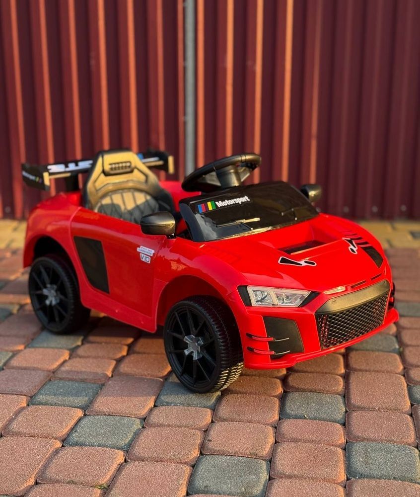 Дитячий електромобіль Cabrio 6V 5A (спойлер пульт LED-фари звук відкривні двері педаль газу) Червоний (G538/1) G538/1