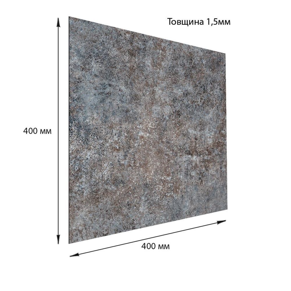 Самоклеюча вінілова плитка СВП-113 400х400х1.5 мм сіра на стіну SW-00003253