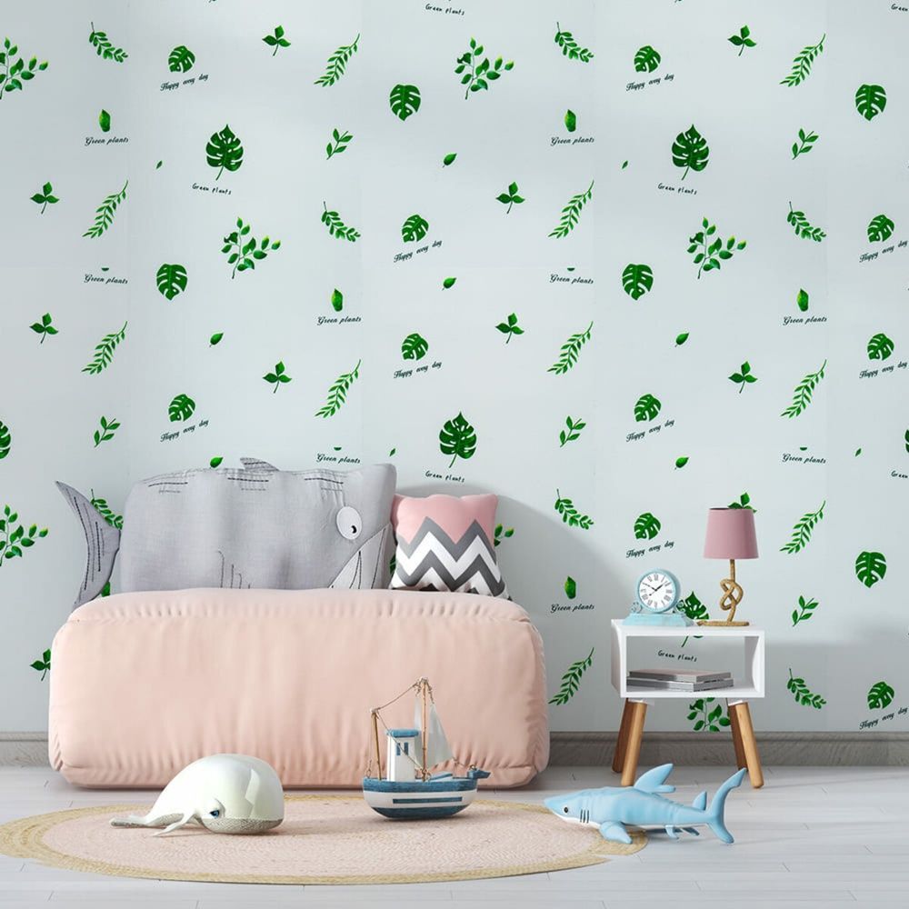 Самоклеящиеся обои Sticker Wall 2800х500 мм Листочки на стену SW-00001945