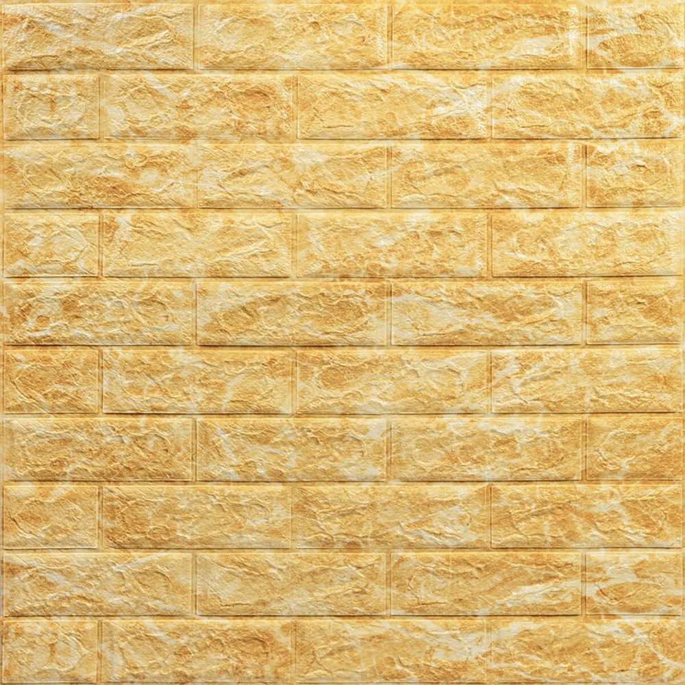 Декоративная 3D панель Sticker Wall 700х770 мм желтая на стену SW-00000168