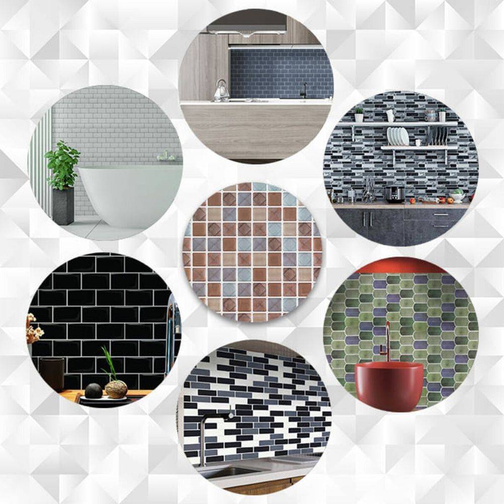 Самоклеюча плитка Sticker Wall 235х235мм різнокольорова для кухні SW-00001939