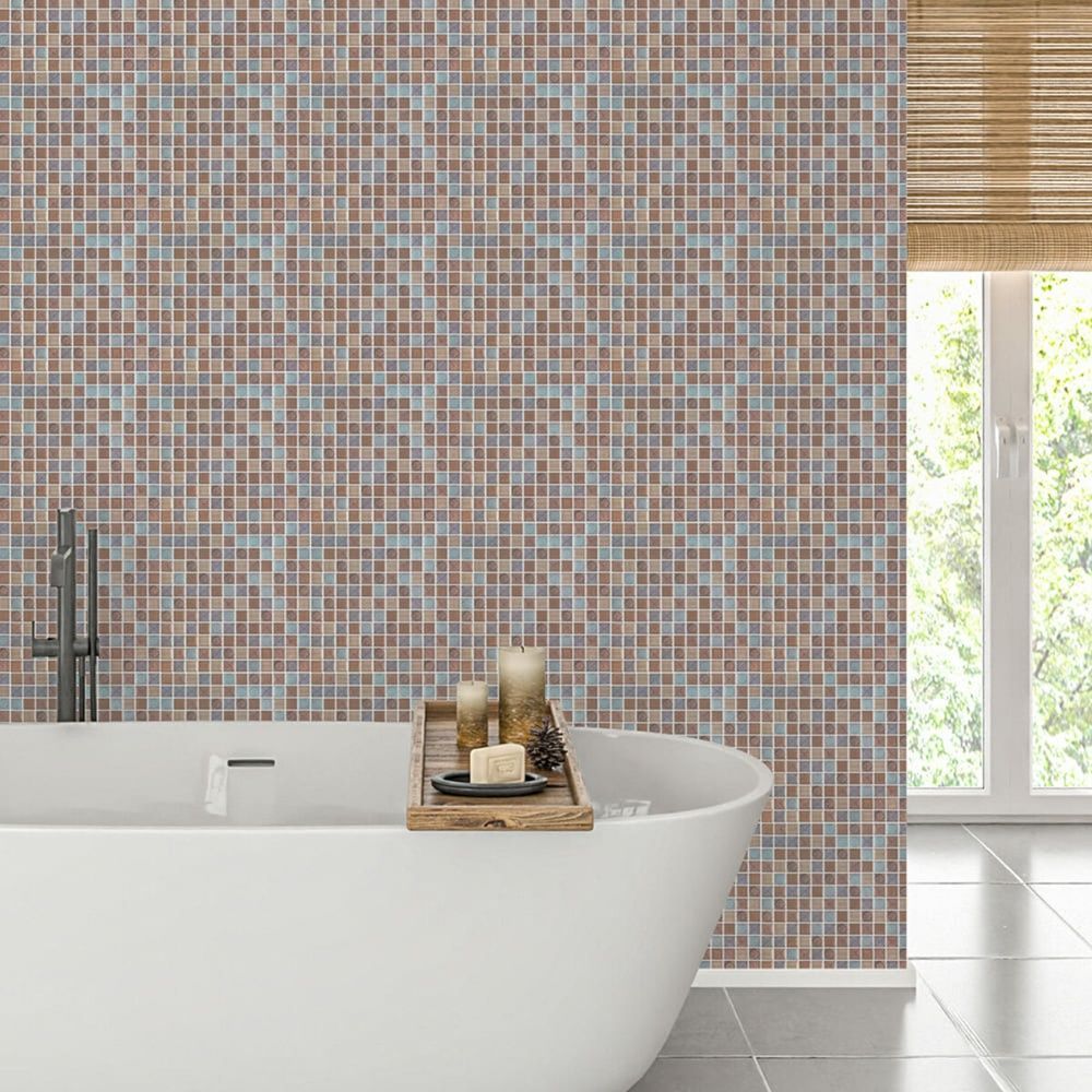 Самоклеюча плитка Sticker Wall 235х235мм різнокольорова для кухні SW-00001939