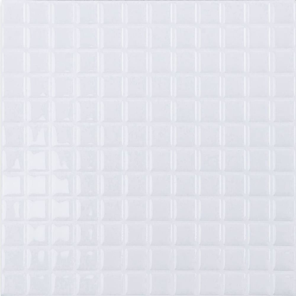 Самоклеюча поліуретанова плитка Sticker Wall 235х235 мм біла на стіну SW-00001940