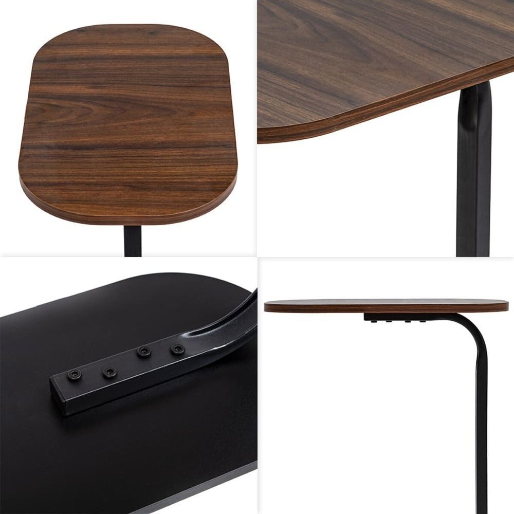Столик приставний овальний журнальний 45х28х59 см Walnut wood для вітальні SW-00003367