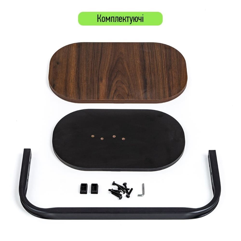 Столик приставний овальний журнальний 45х28х59 см Walnut wood для вітальні SW-00003367