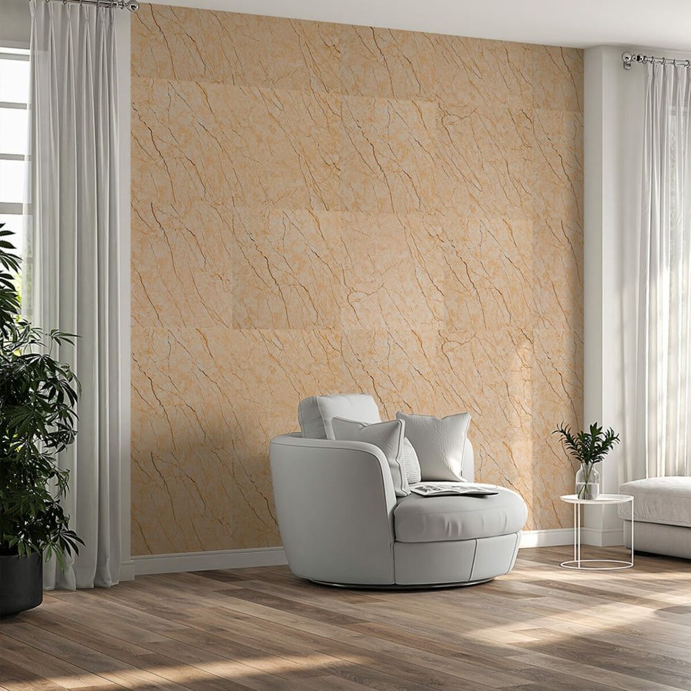 Декоративная плита ПВХ Sticker Wall 600х600 бежевый мрамор на стену SW-00001618