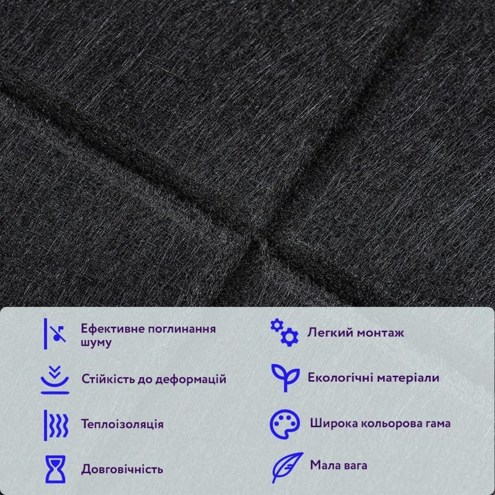 Звукоизоляционная панель самоклеящаяся 300х300х9мм Черная SW-00002700 акустическая плитка 3D SW-00002700