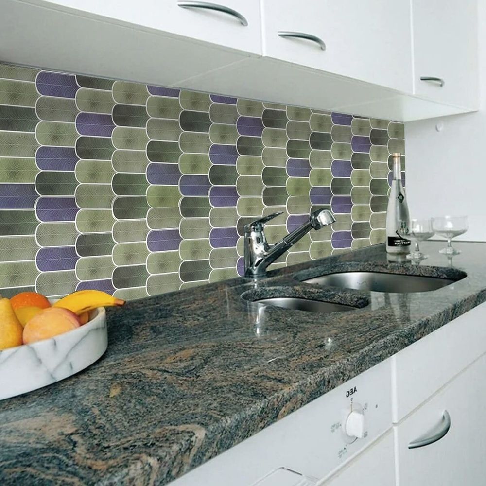 Самоклеюча плитка Sticker Wall мозаїка 305х305 сіро-фіолетова на стіну SW-00001194