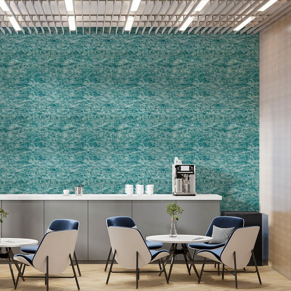 Декоративная 3D панель Sticker Wall 700Х770 синяя на стену SW-00000170