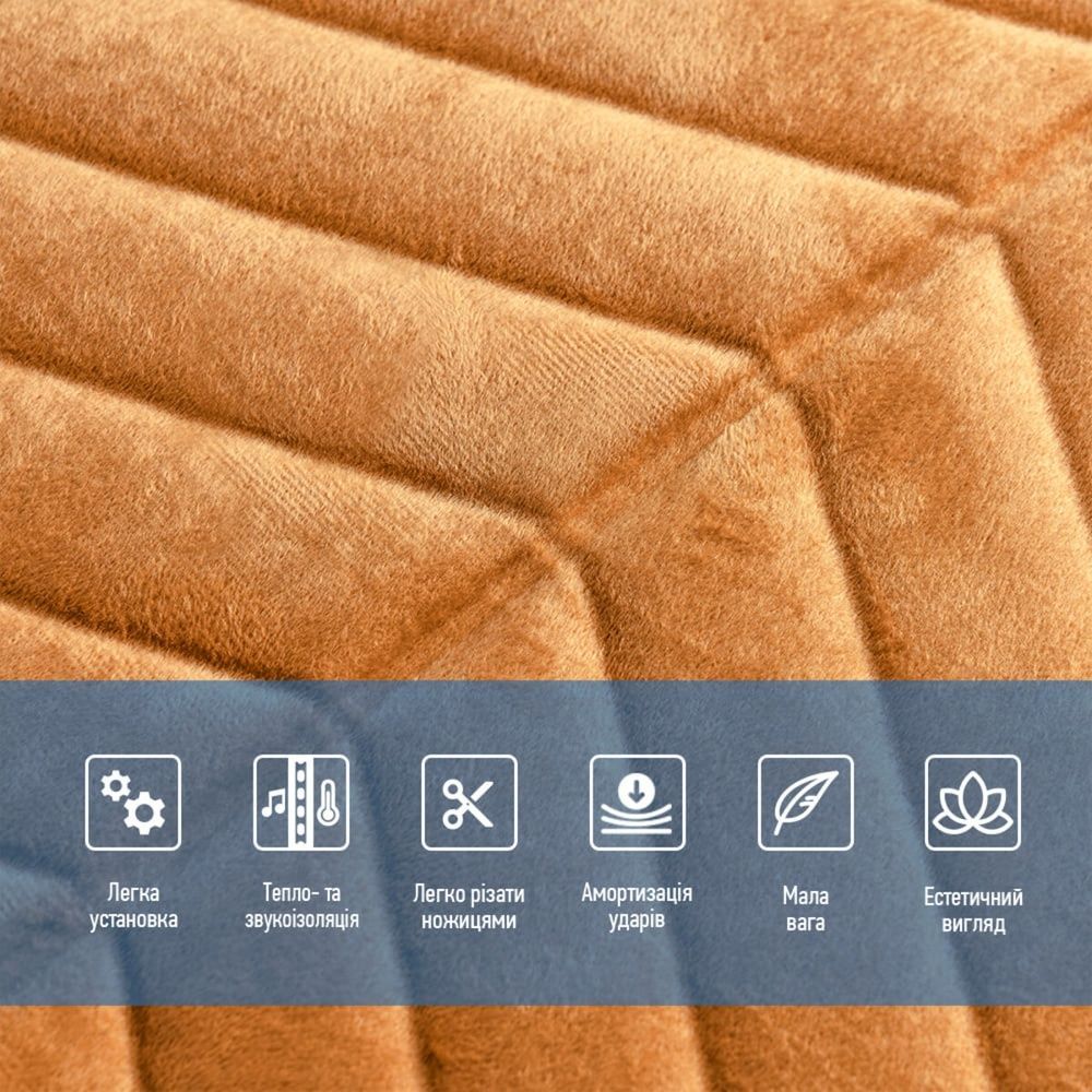 Велюрові панелі Sticker Wall 600х2950х7мм Карамельний на стіну SW-00003317