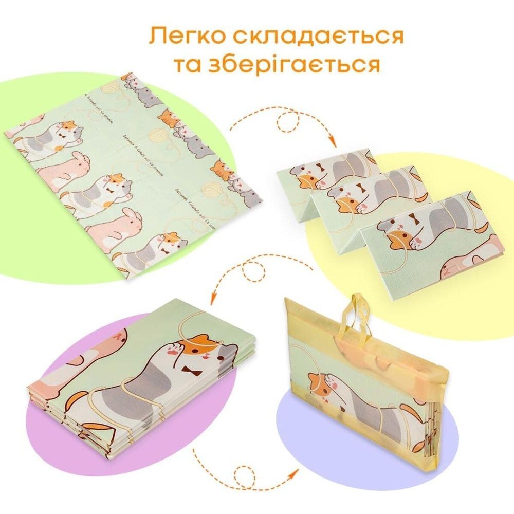Детский складной термоковрик XPE 147х196х0,7 см SW-00003034 Двусторонний в сумке SW-00003034