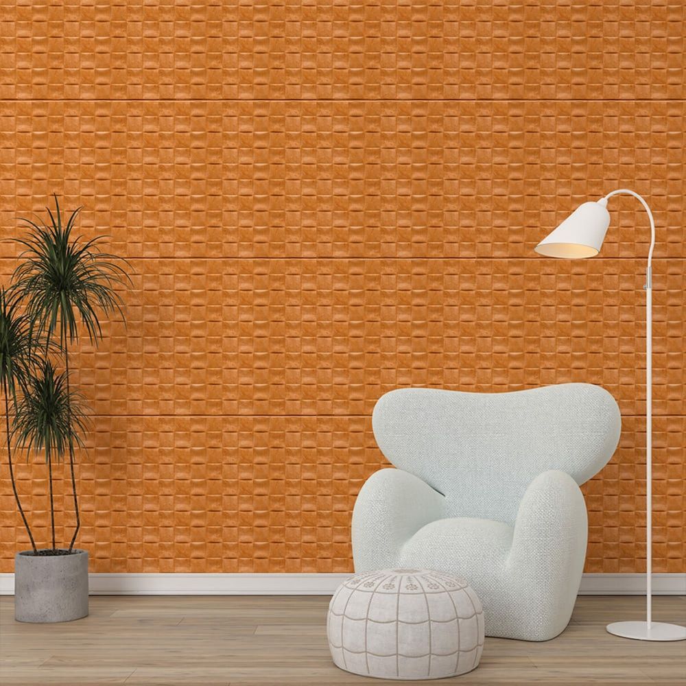 Самоклеящиеся велюровые панели Sticker Wall 600х2950х7мм Карамельный на стену SW-00003320