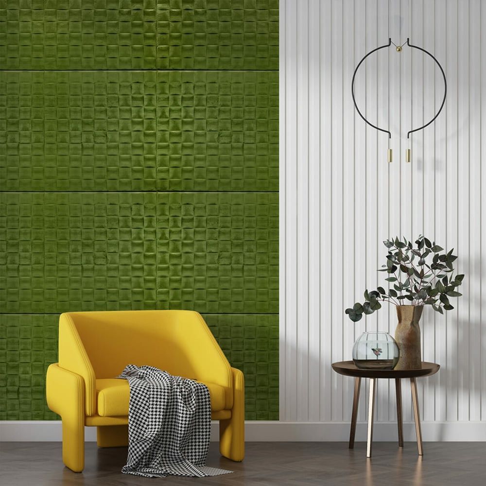 Велюровые панели Sticker Wall 600х2950х7 мм Оливковый на стену SW-00003321