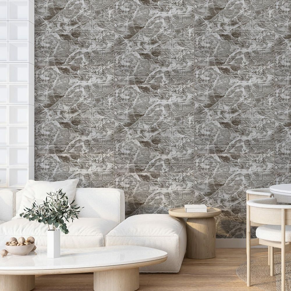 Декоративна 3D панель Sticker Wall 700х770 Чорний мармур на стіну SW-00000036