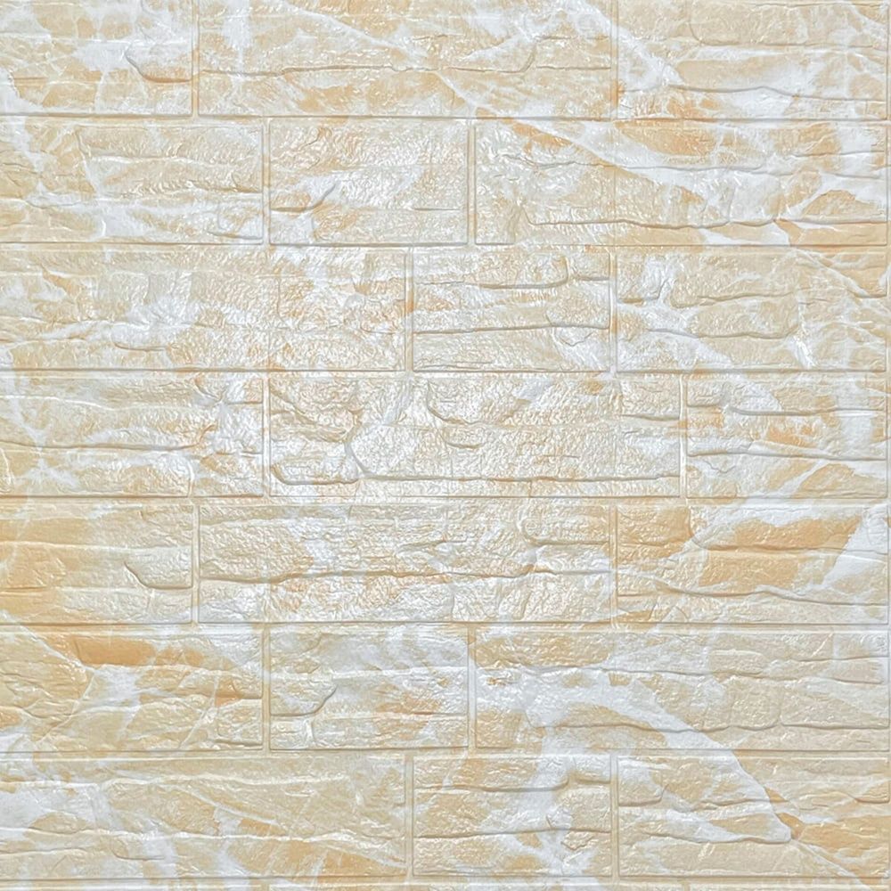 Самоклеящаяся 3D панель Sticker Wall 700х770х3 мм бежевый кирпич на стену SW-00000486