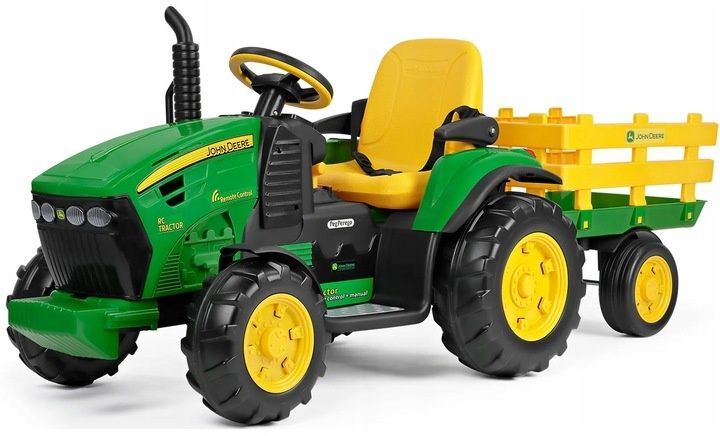 Дитячий електротрактор Gordon Johnny Dee 170х90 см зелений з причепом G774