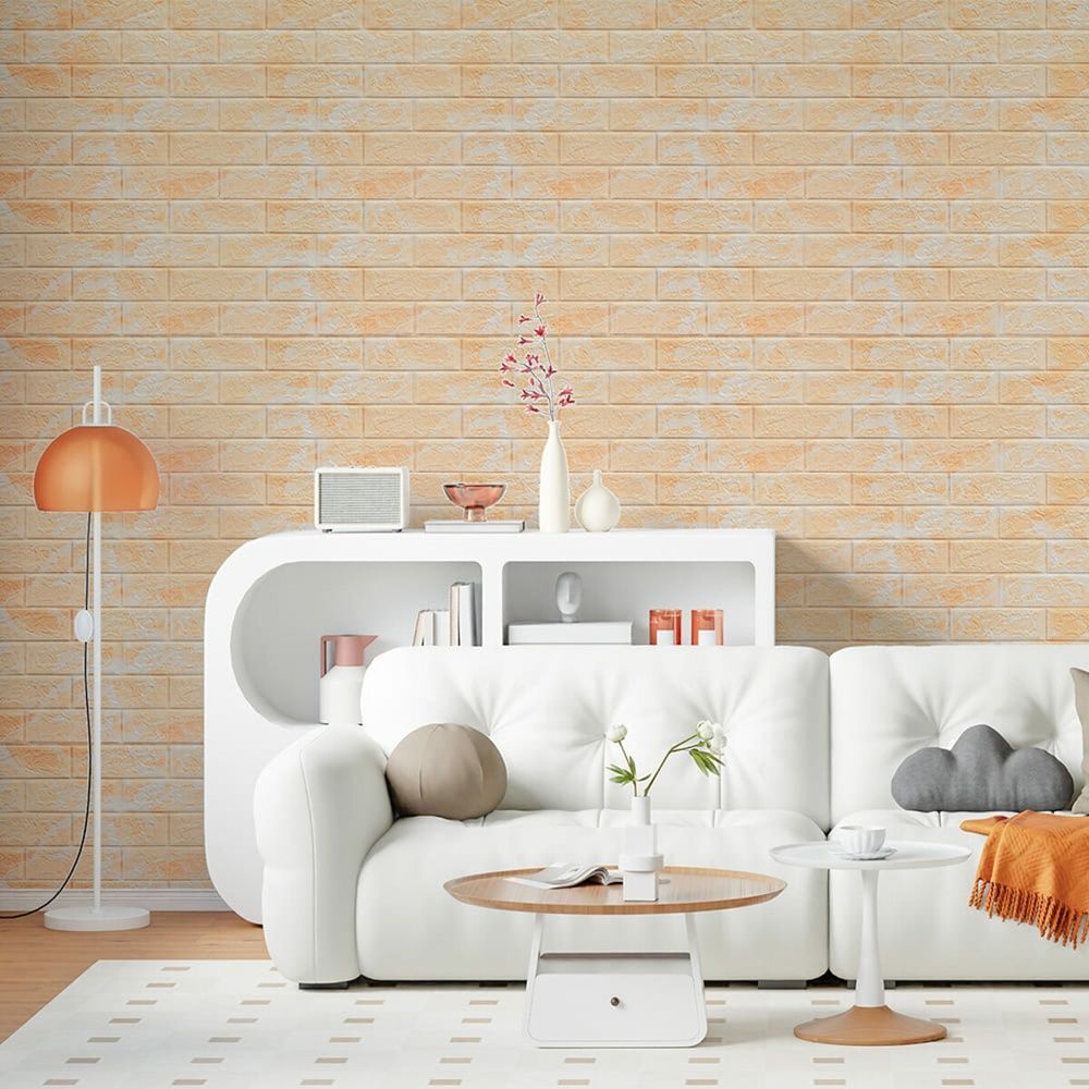 Декоративна 3D панель Sticker Wall 700х770х5мм Мармур бежевий на стіну SW-00000032